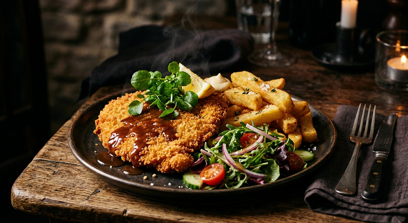 Chicken Schnitzel with Gravy